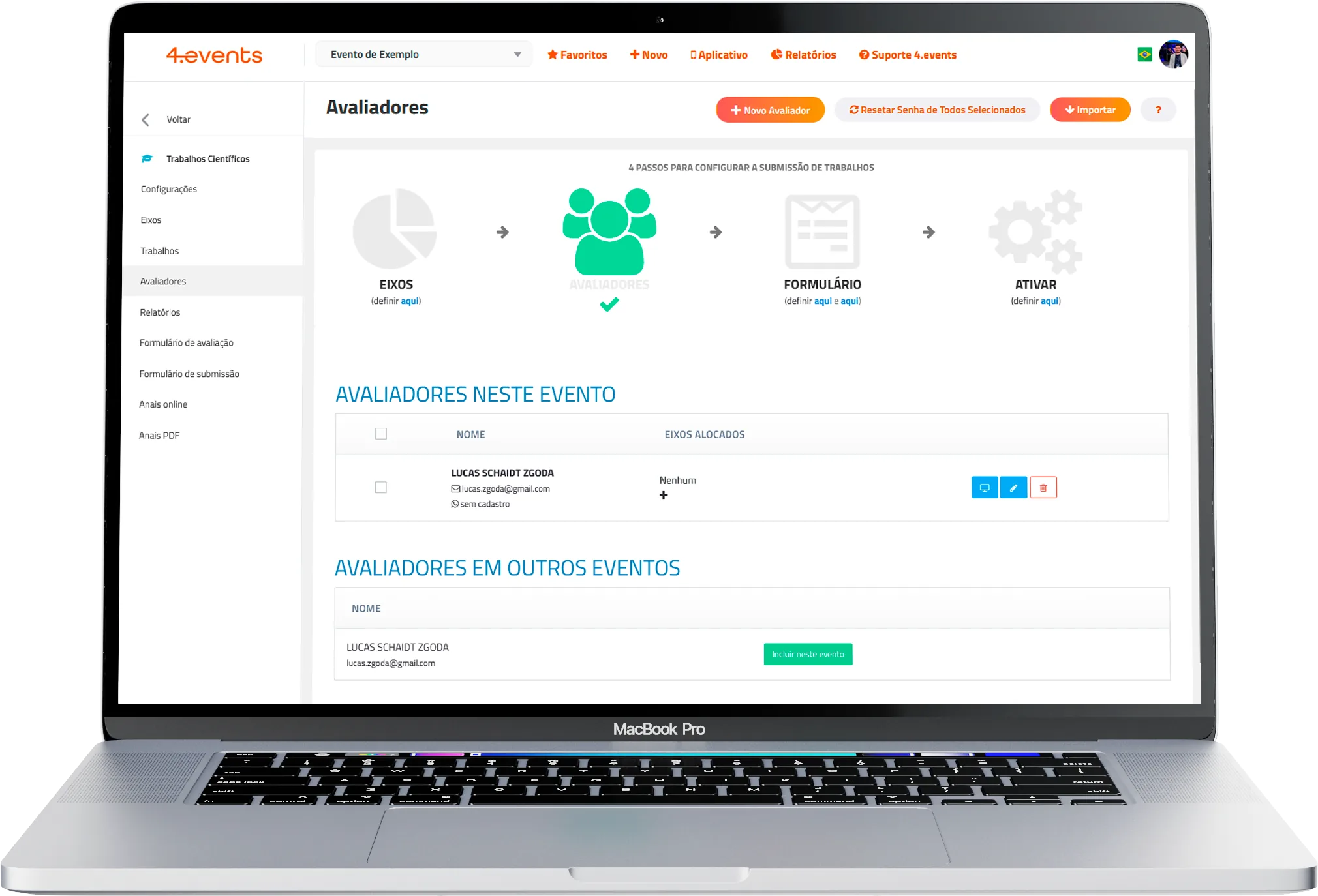 Gestão de Avaliadores