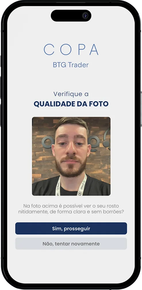 Confirmação da foto de biometria cadastrada